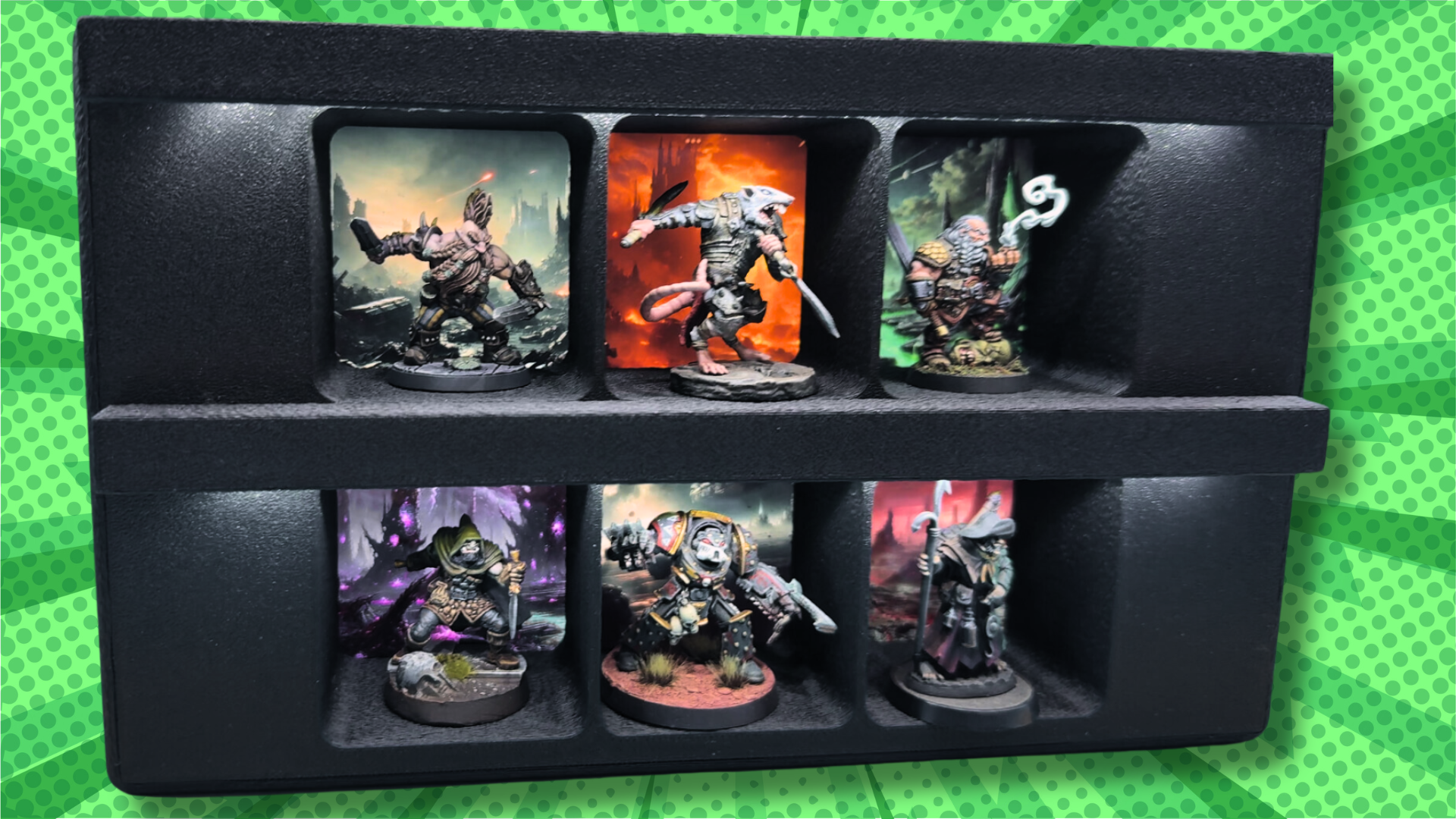 Finished backdrop box with tablet and minis.