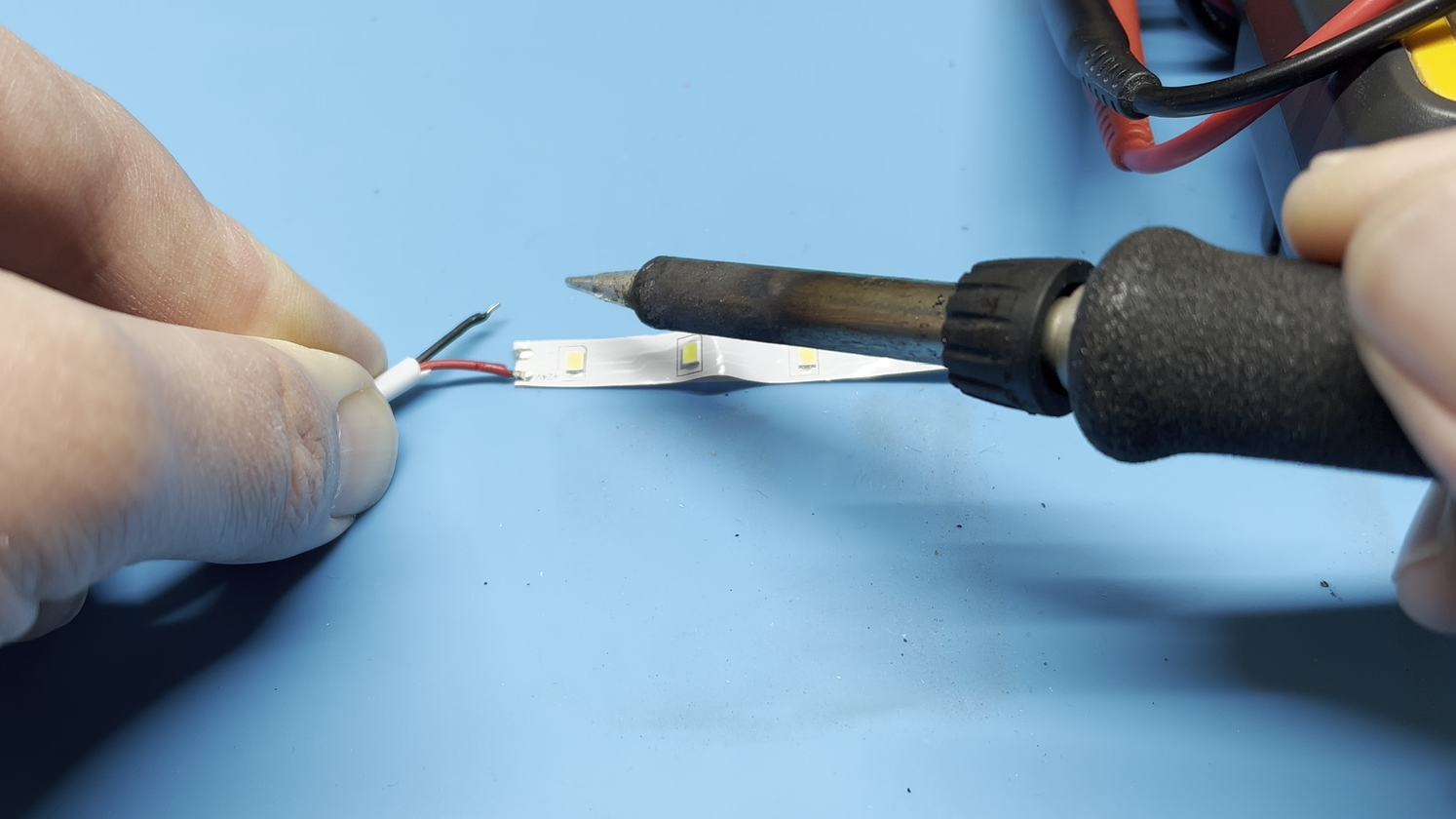 Soldering a wire to an LED strip